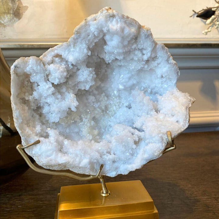 Open rock crystal geode from Morocco M