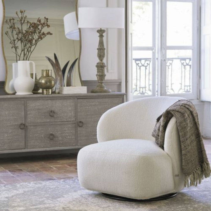 LISETTE Swivel Bouclé Armchair