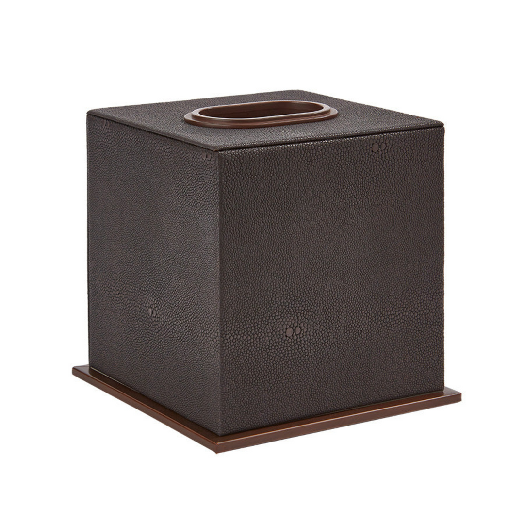 ANTHRACITE FAUX SHAGREEN TISSUE BOX